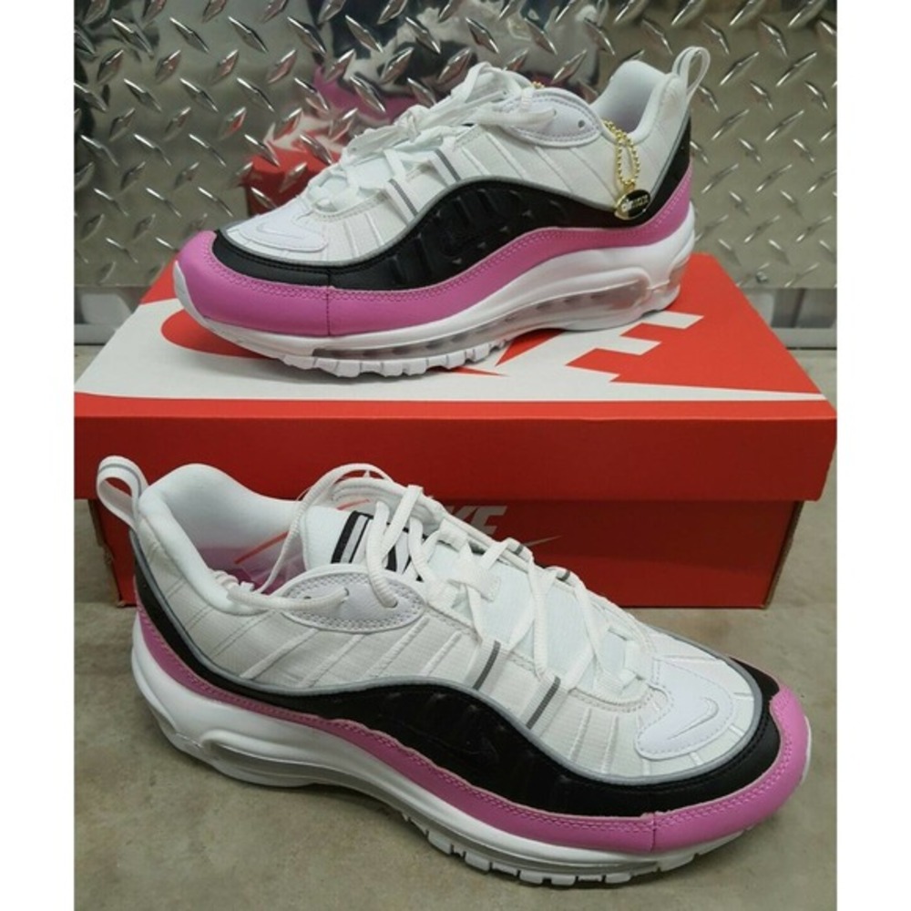 Nike Air Max 98 SE Sneakers Womens Size 7 CHINA ROSE PINK WHITE Black AT6640-100